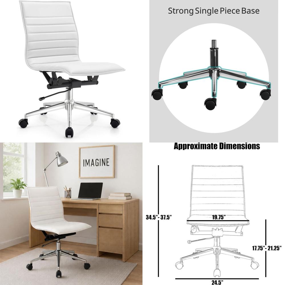 Leather Desk Pad - Padded PU Leather Desk Chair with
