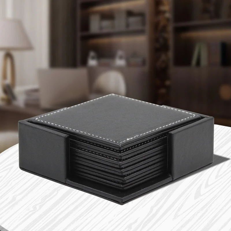 6pcs/Set Business Leather Coas - Leather Desk Pad ulasan dan harga