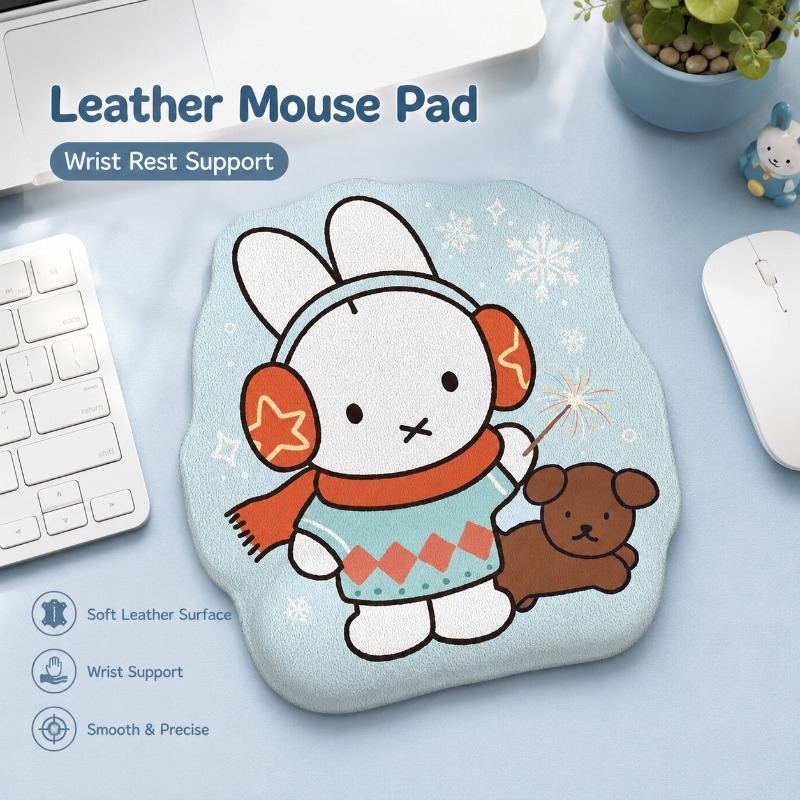 Anime Miffy Leather Mouse Pad  - Leather Desk Pad ulasan dan harga