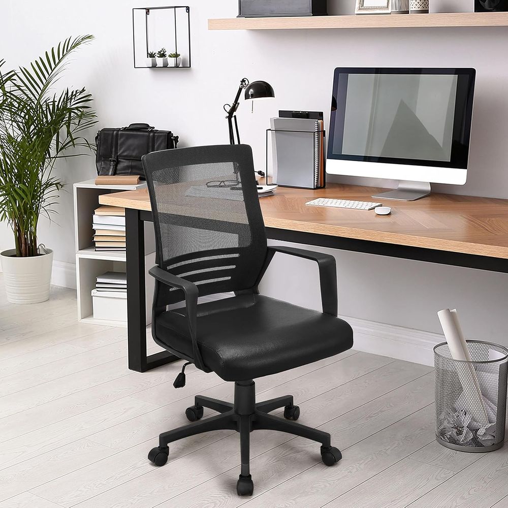 -Back Mesh Swivel Oice Desk Ch - Leather Desk Pad ulasan dan harga