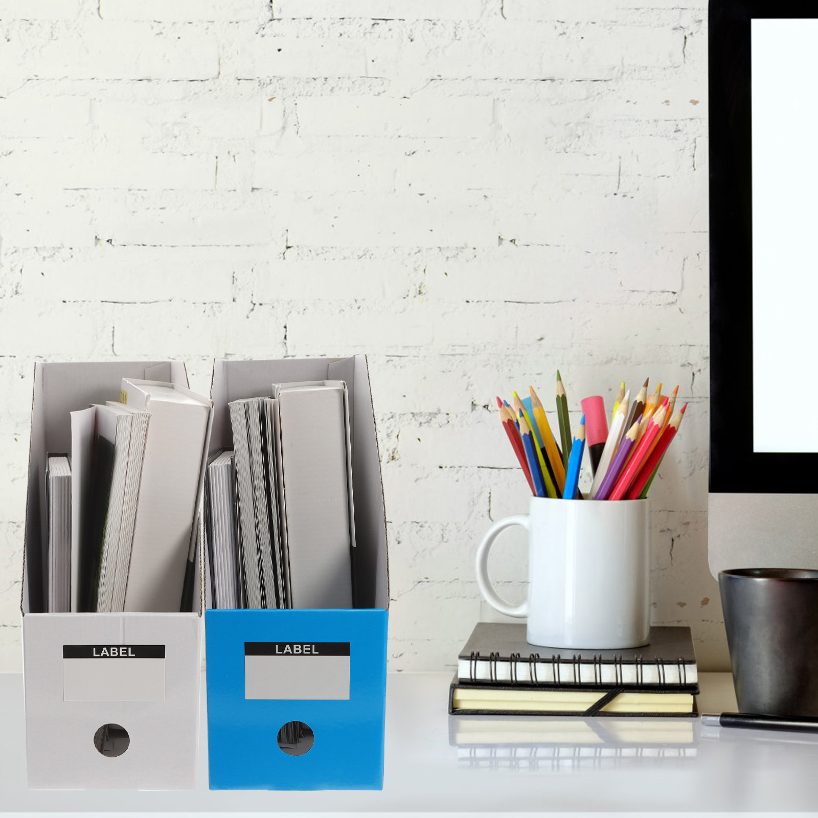 3Pcs Desktop File Folder Organ - Magazine Holder Rack ulasan dan harga