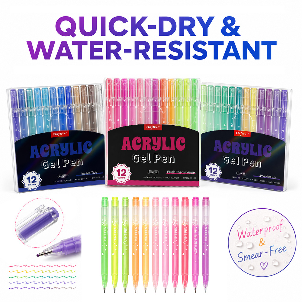 12 Colors Acrylic Gel Pens Set - Correction Pen Fine ulasan dan harga