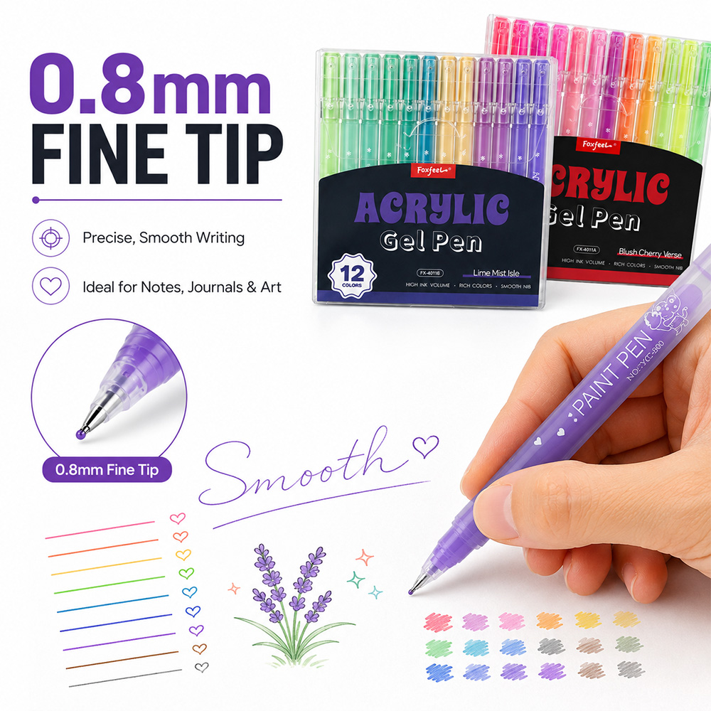 12 Colors Acrylic Gel Pens Set - Correction Pen Fine ulasan dan harga