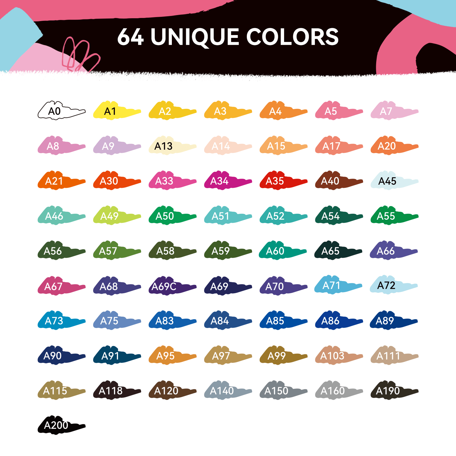 Arrtx 64 Colors Acrylic Paint  - Copic Marker Classic ulasan dan harga