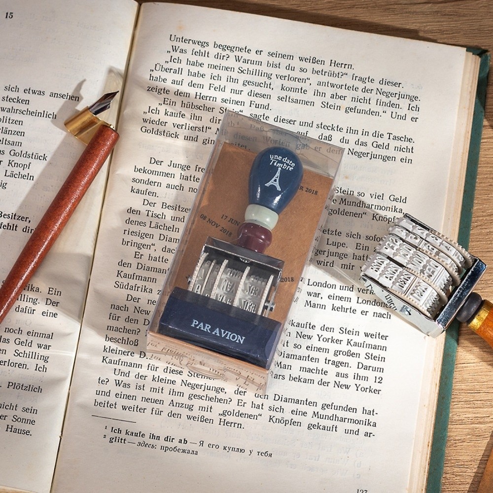 Retro Wooden Roller Date Seal  - Rubber Date Stamp ulasan dan harga